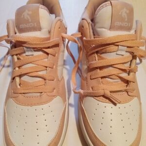 AND1 Pink and White Sneakers In Great Condition Ladies 6
